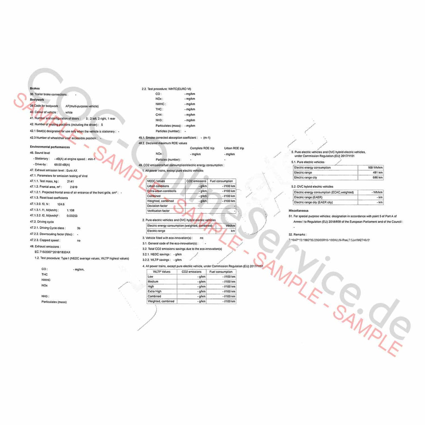 Documentos COC para Hyundai (Certificado de Conformidad)